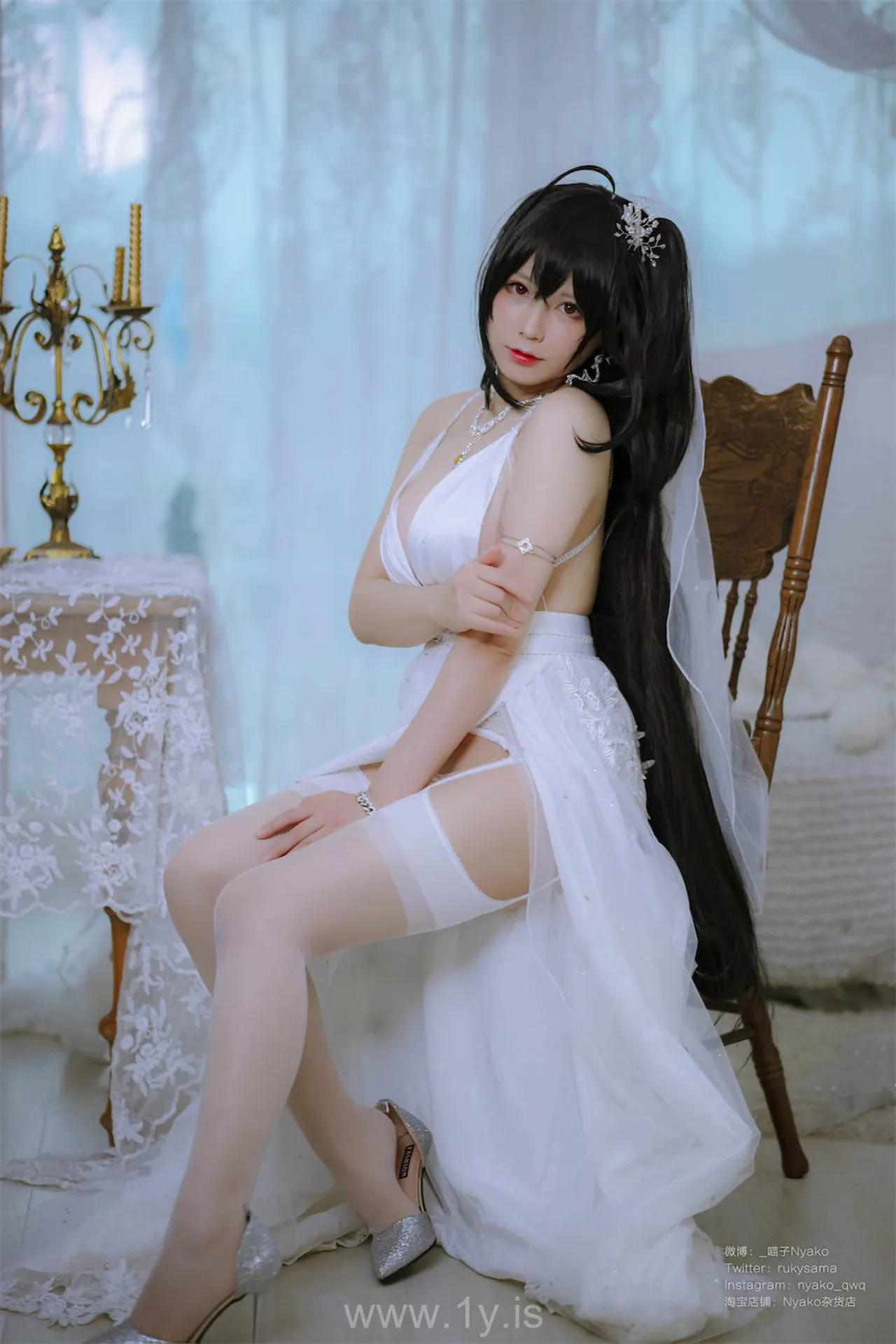 Nyako喵子 NO.043 大凤纯白婚纱